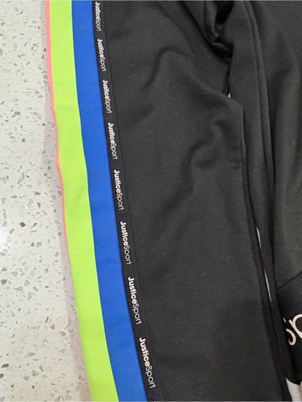 Justice Active Girls black leggings size 7/8
